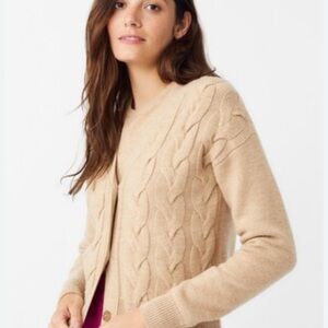 J. McLaughlin Joni Beige Cable Knit Cardigan